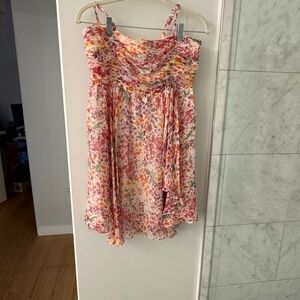 Alice & Olivia pink colorful floral mini dress size medium